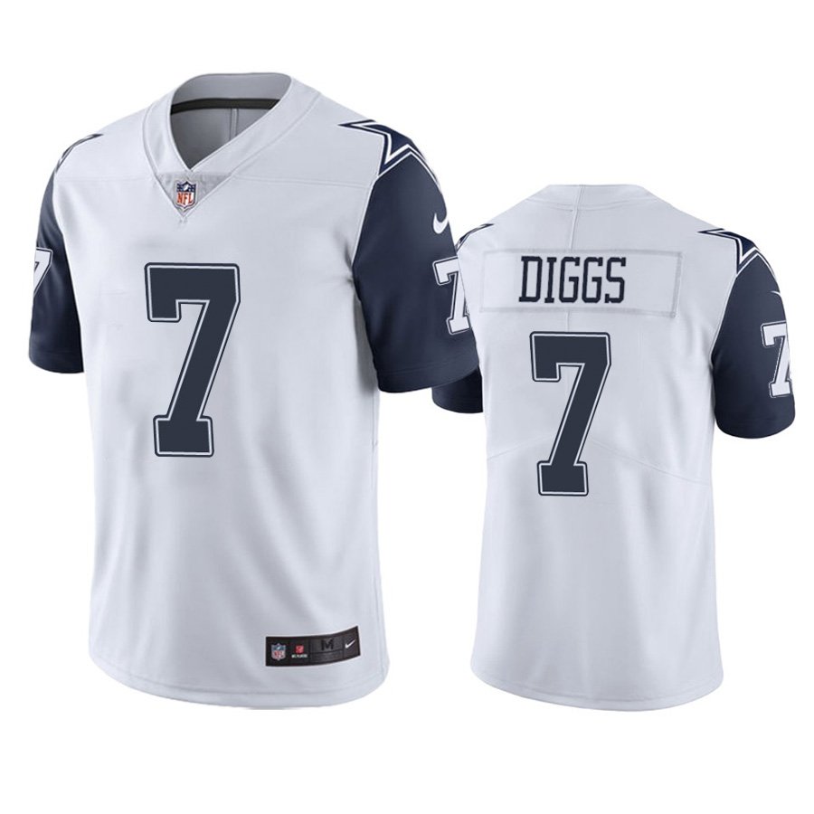 Men Dallas Cowboys #7 Trevon Diggs White blue Vapor Limited Football NFL Jersey Stitched